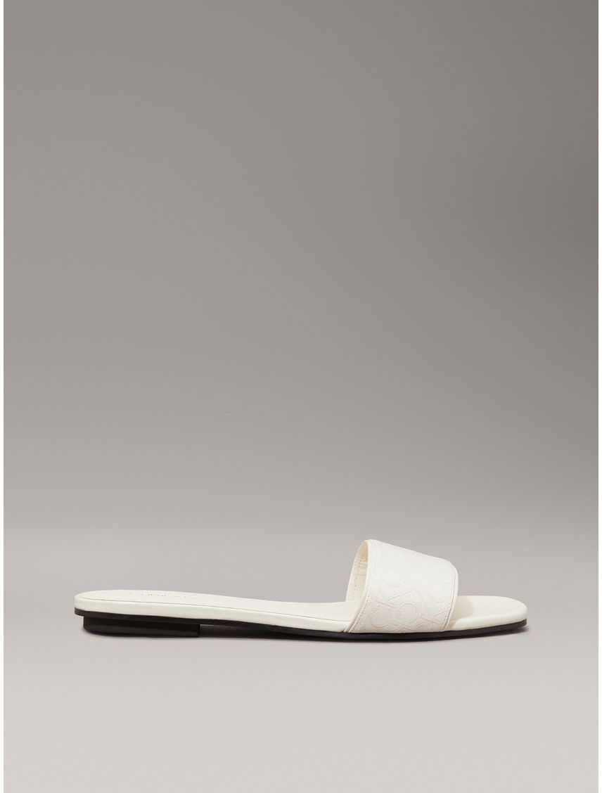 Sandalias Blancas de Jacquard con Logo