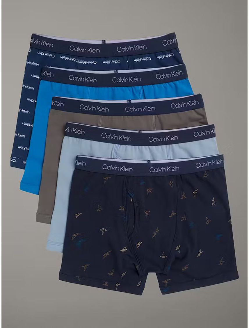 Pack Azul de 5 Bóxers de Algodón Elástico para Niño