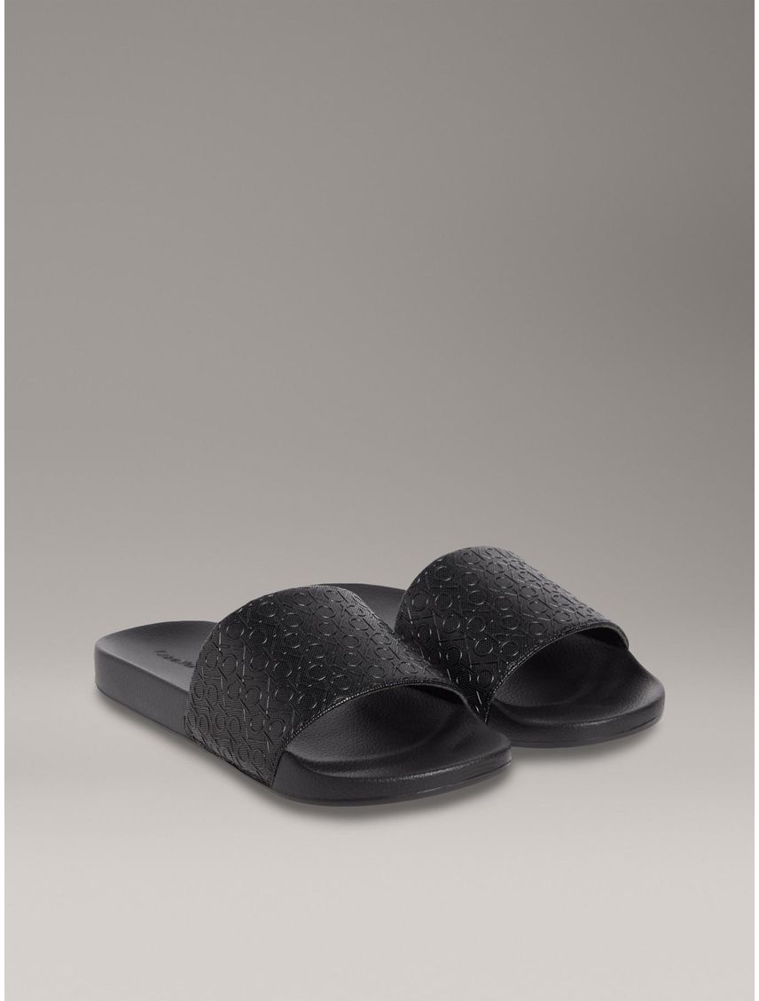 Sandalias negro con logo