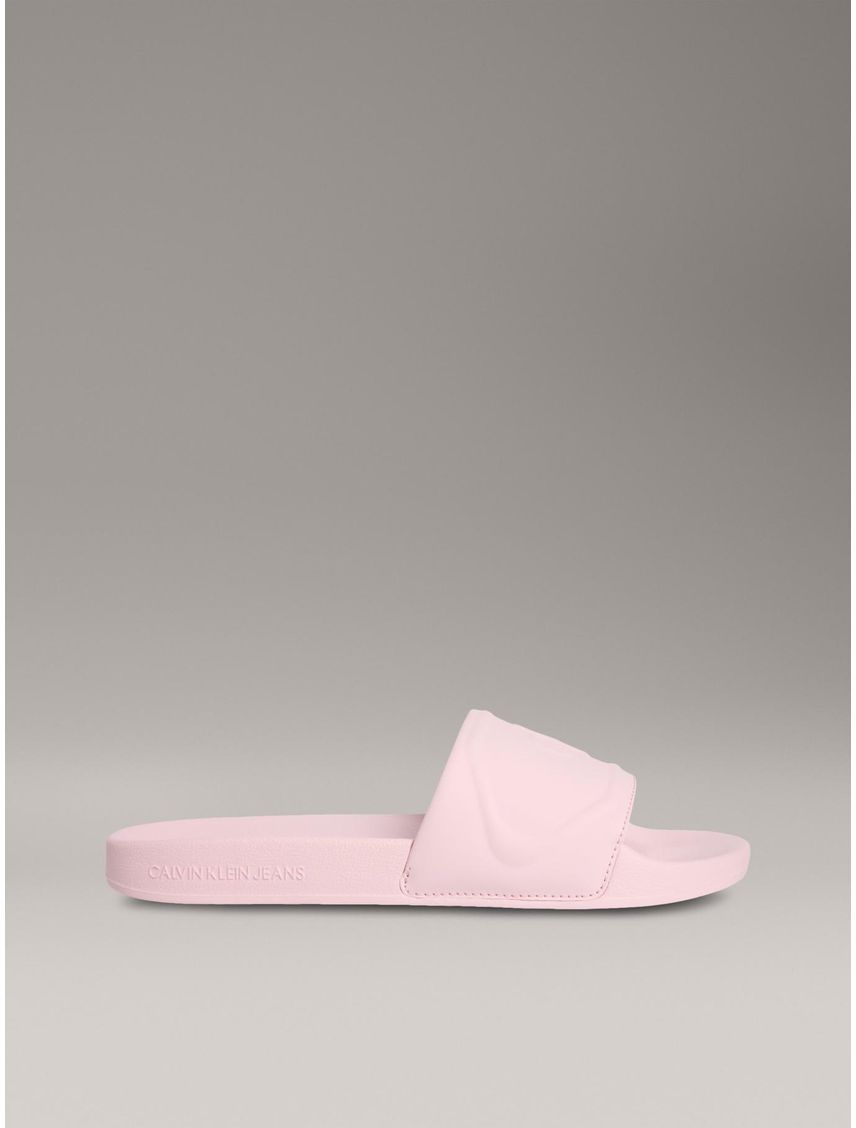 Sandalias rosado con monograma en relieve