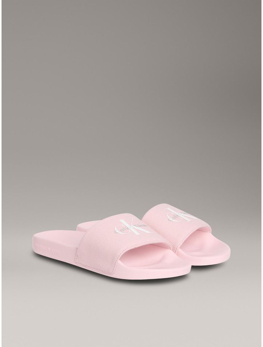 Sandalias rosado slide con monograma