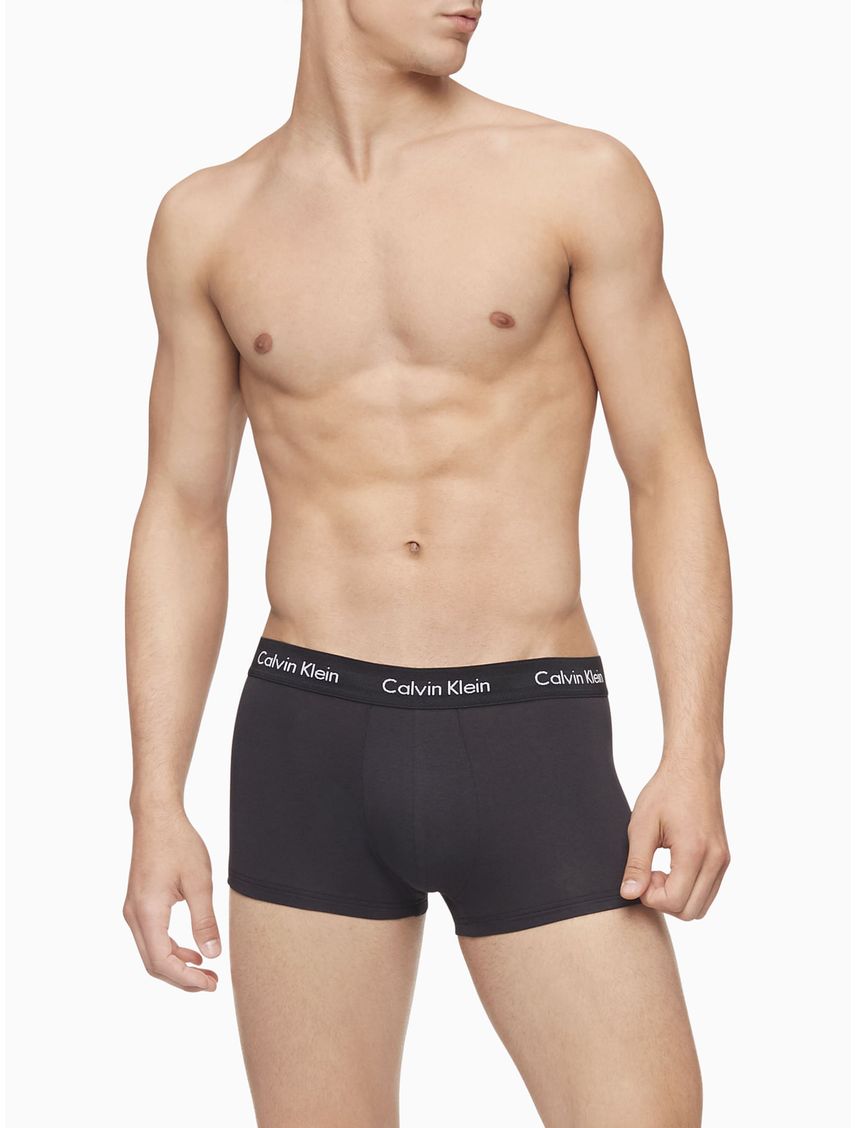 3 Pack De Boxer Negros Low Rise Trunk En Algodón