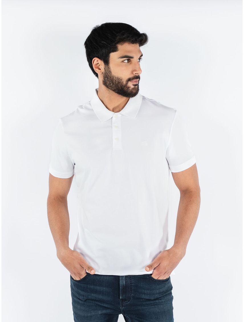 Polo Blanca De Algodón Para Hombre