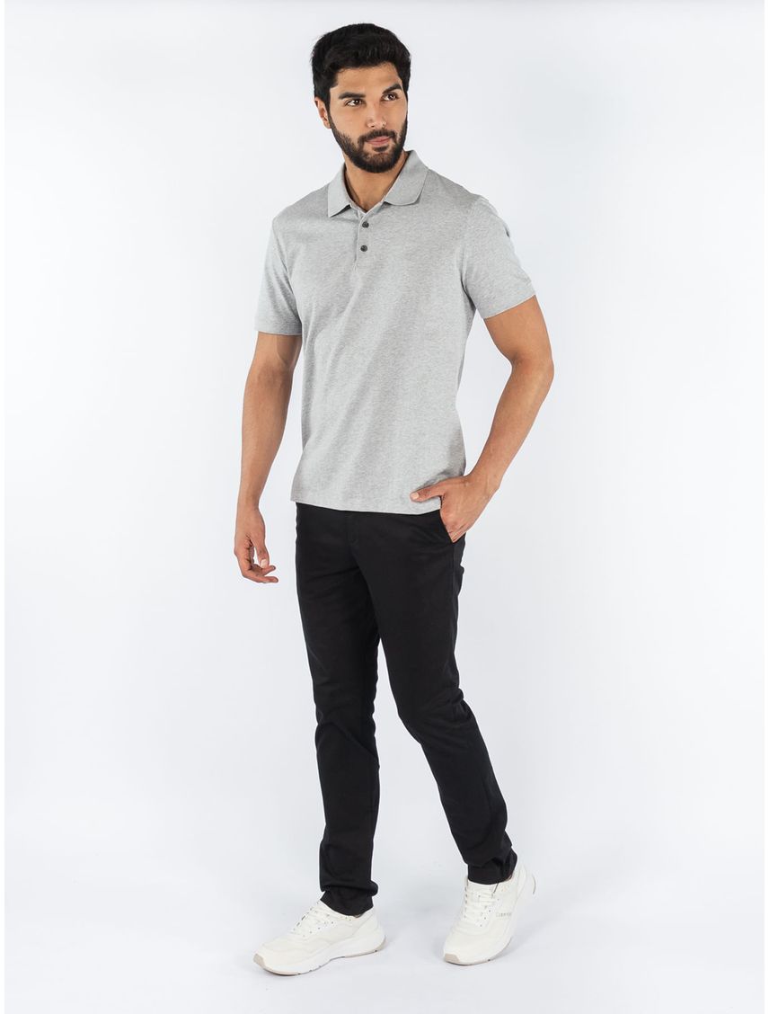 Polo Gris De Algodón Para Hombre Calvin Klein
