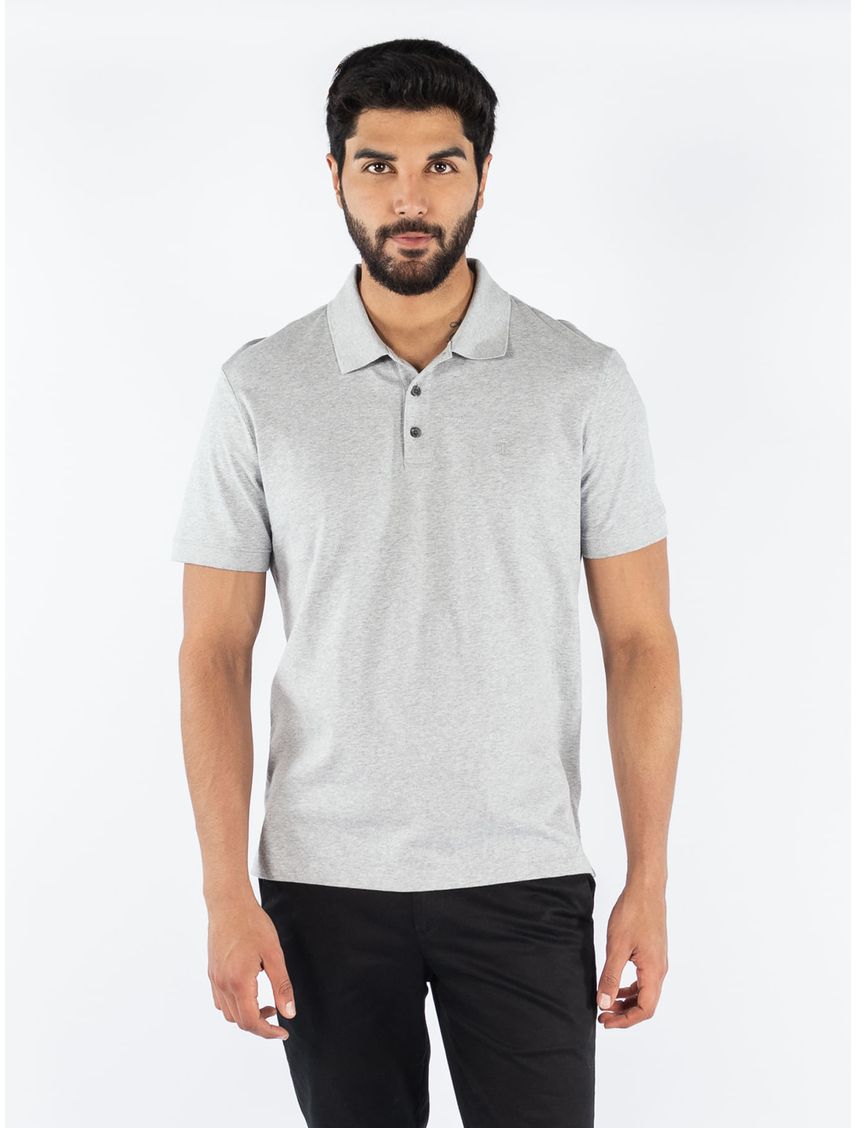 Polo Gris De Algodón Para Hombre Calvin Klein