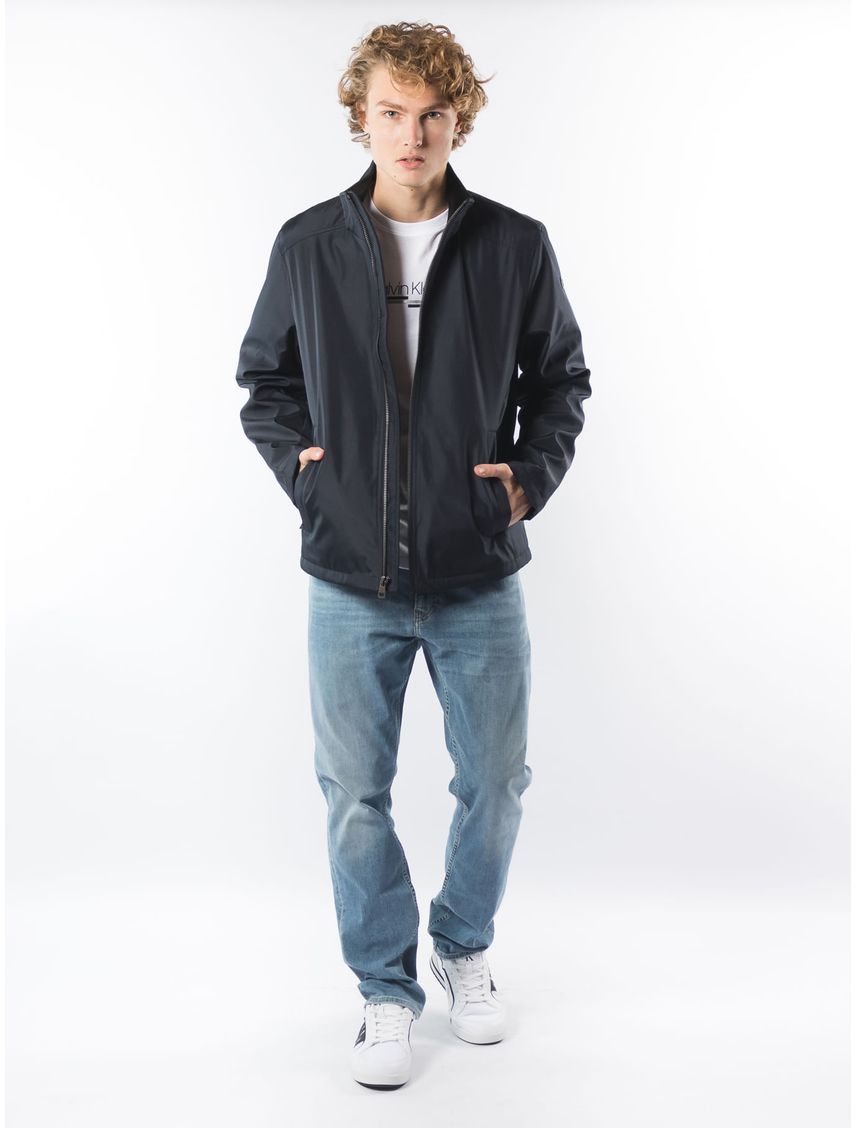 Chaqueta Azul De Tejido Plano Para Hombre