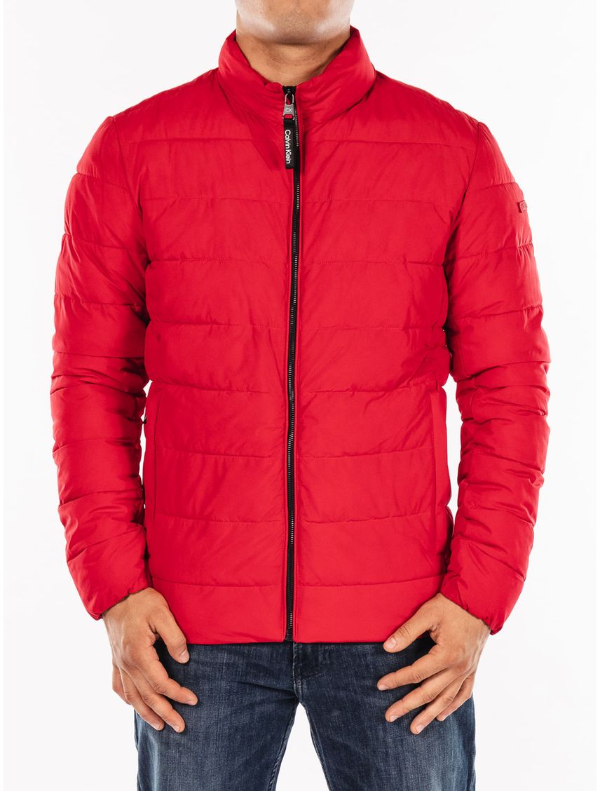 Chaqueta Rojo Manga Larga Con Cierre De Cremallera Homb