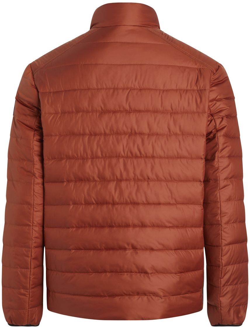 Chaqueta naranja de plumas de materiales reciclados