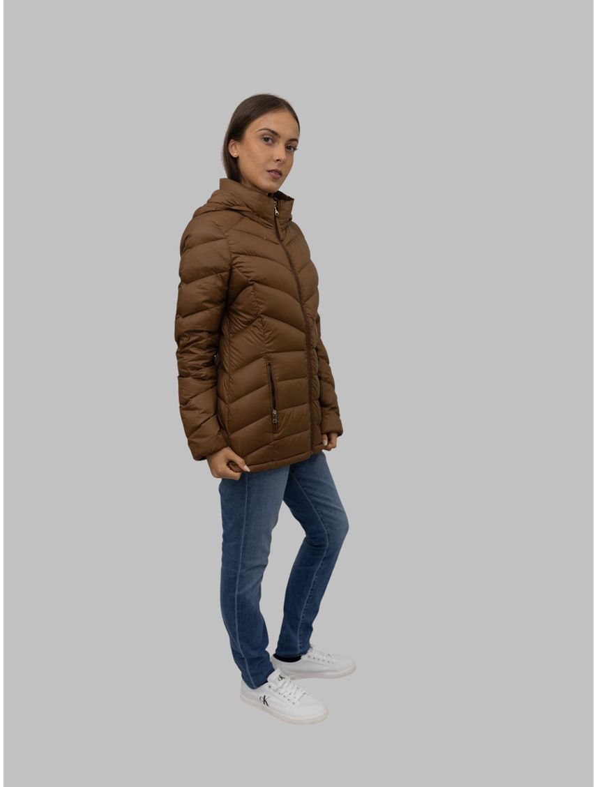 Chaqueta gris acolchada plegable