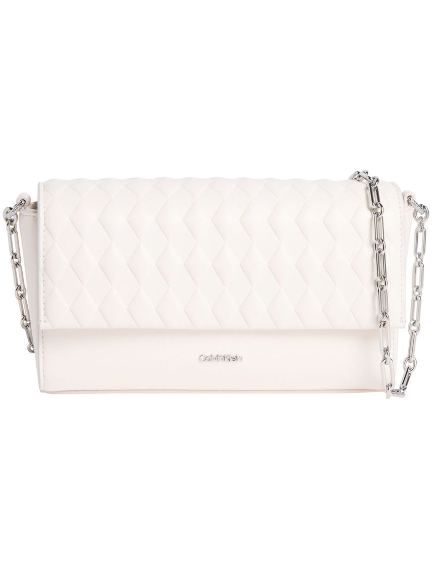 Bolso beige cruzao acolchao con solapa