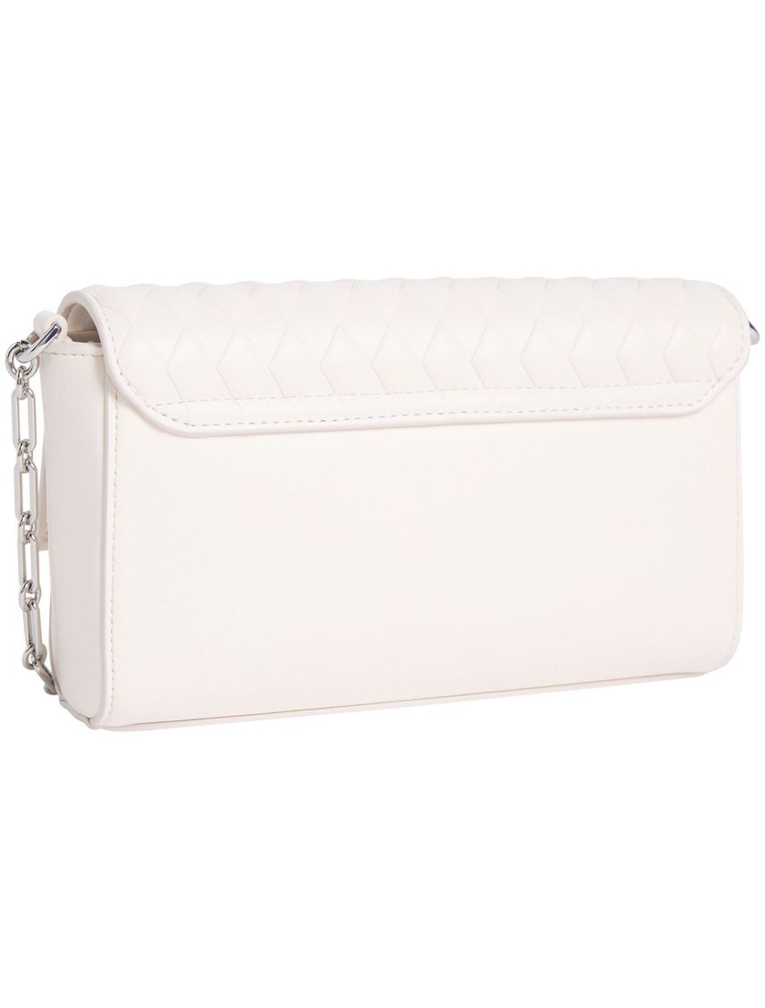 Bolso beige cruzao acolchao con solapa