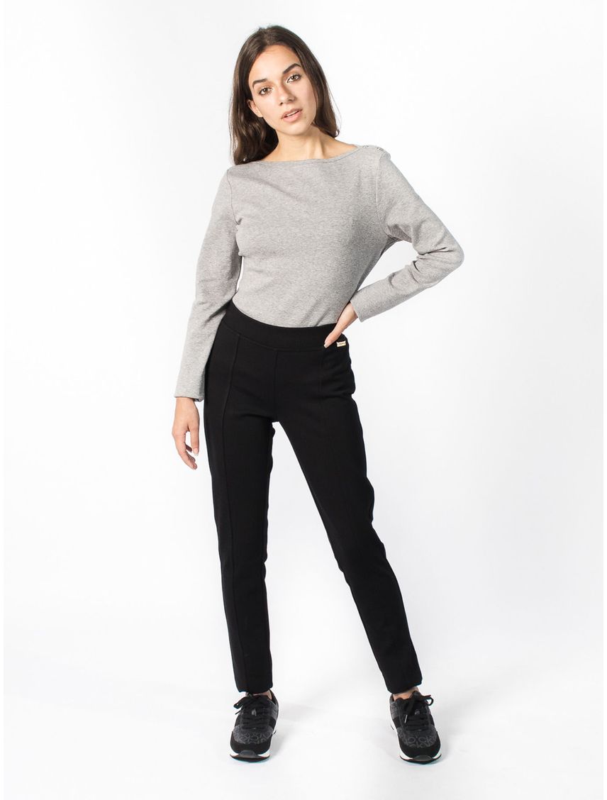 Leggings Negro De Corte Skinny Con Logo