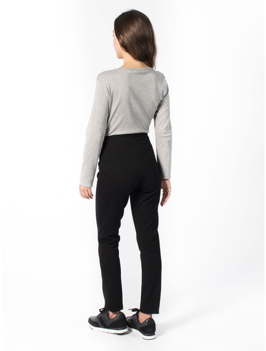 Leggings Negro De Corte Skinny Con Logo