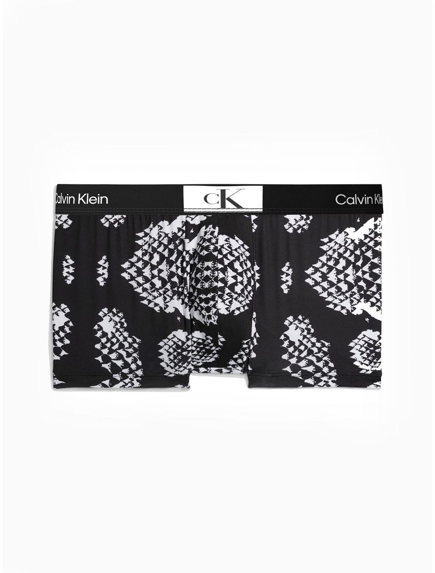 Boxer Negro Estampado En Microfibra Low Rise Trunk
