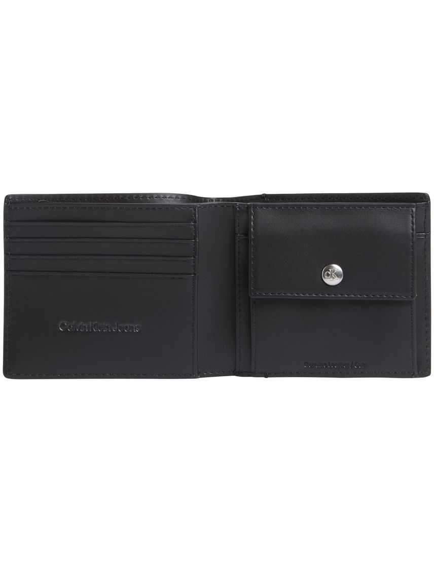 Billetera negra bifold con monograma