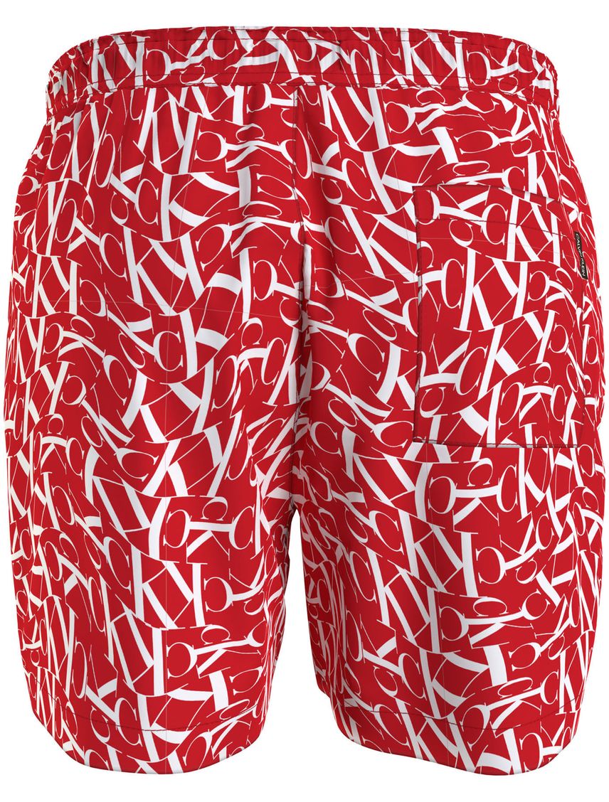 Bermuda Rojo De Largo Medio Con Cordón - Ck Monogram