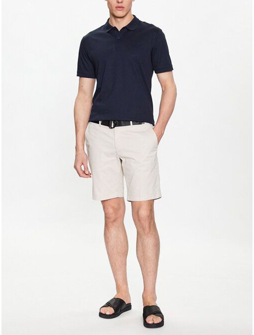 Polo azul slim de algodón