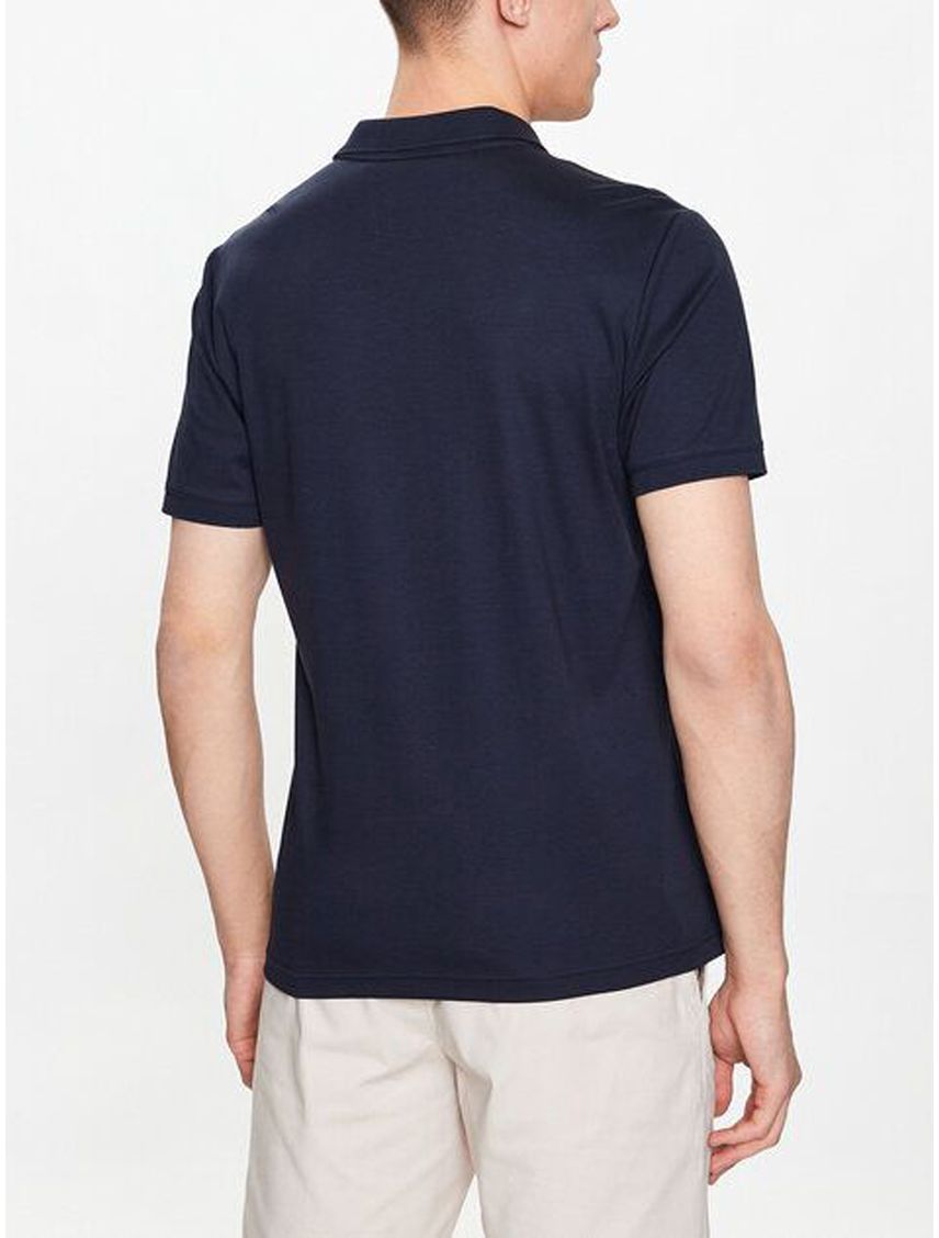 Polo azul slim de algodón