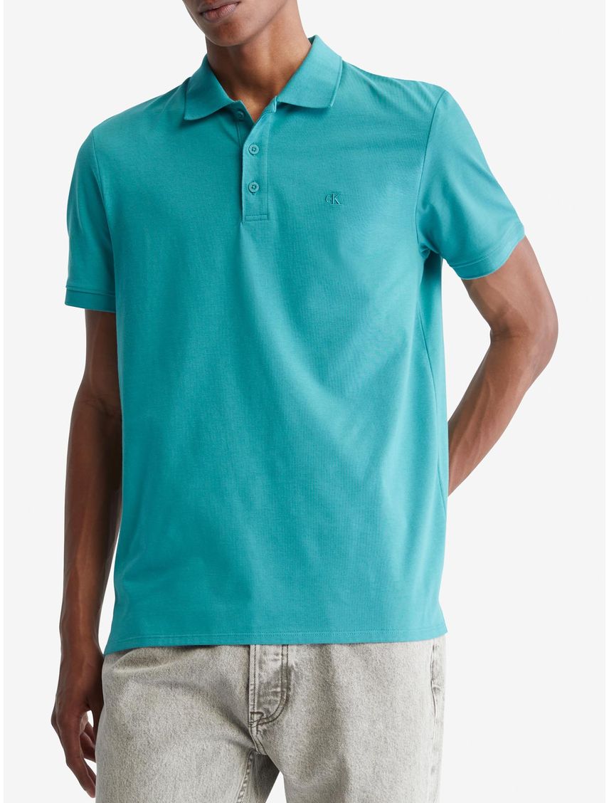 Polo Verde De Algodón Con Monograma Bordado