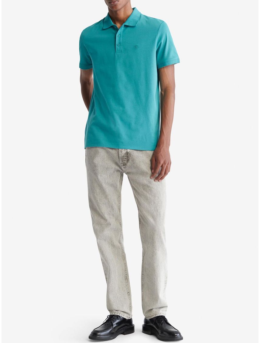 Polo Verde De Algodón Con Monograma Bordado