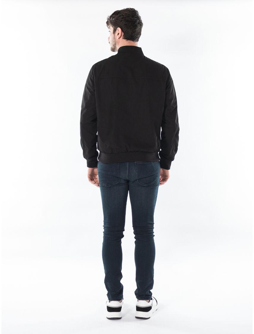 Chaqueta Negra Con Cremallera Para Hombre