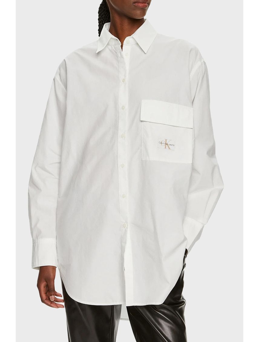 Camisa blanca utility oversized de algodón