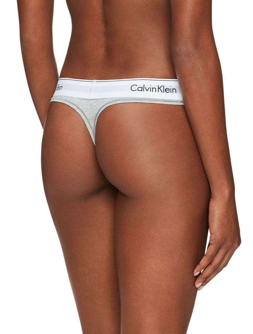 Panties Gris Algodón Tanga Mujer Calvin Klein