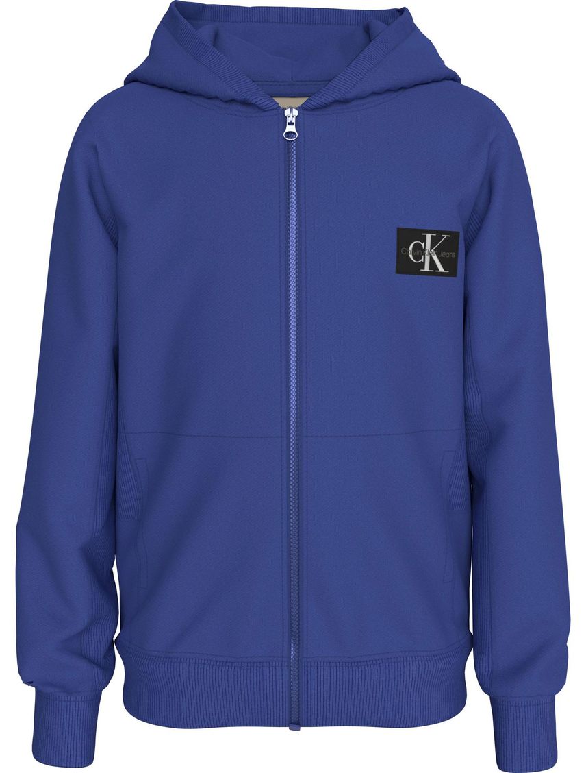 Buzo Azul Con Capota y Monograma Para Niño