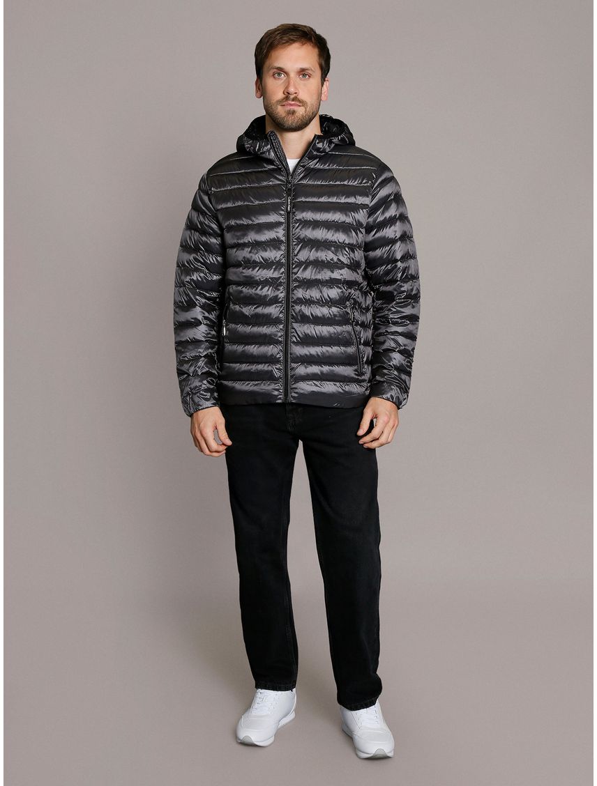 Chaqueta multicolor acolchaa con capota