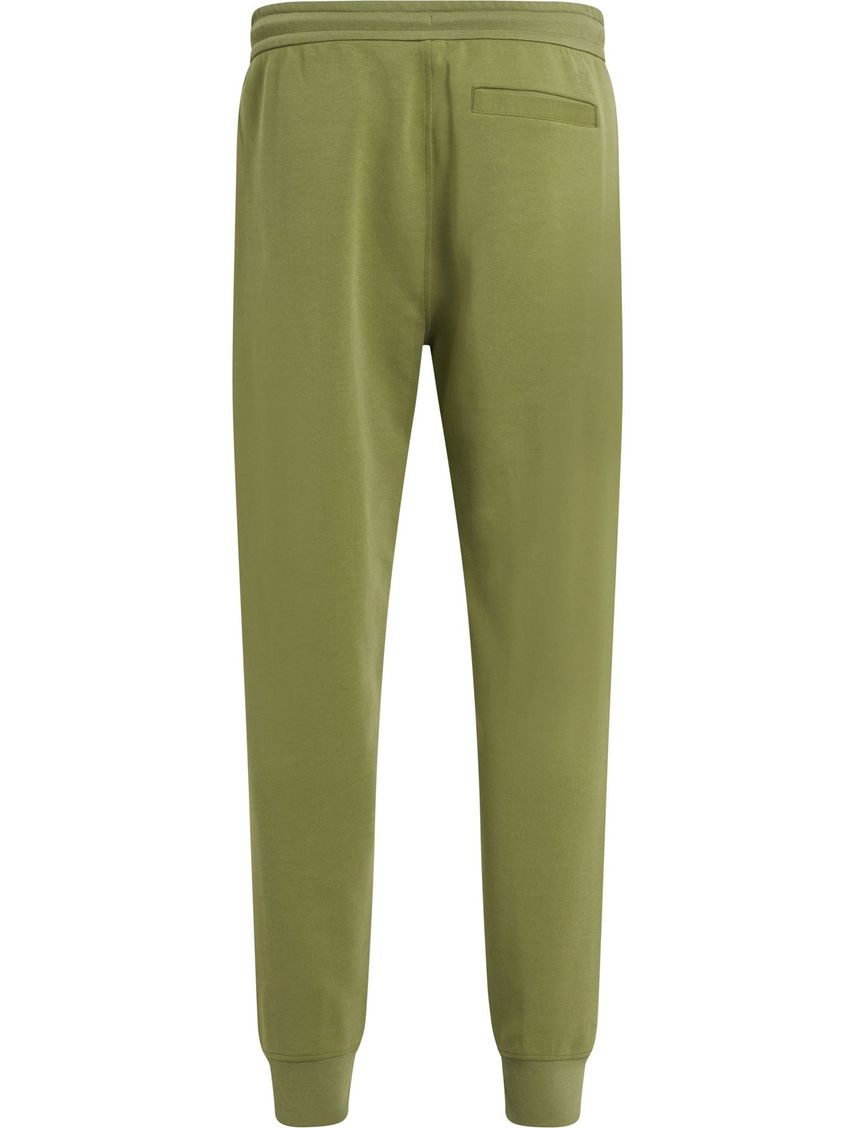 Jogger verde con cintas laterales y logo repetitivo