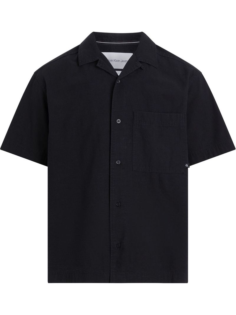 Camisa negra manga corta con bolsillo