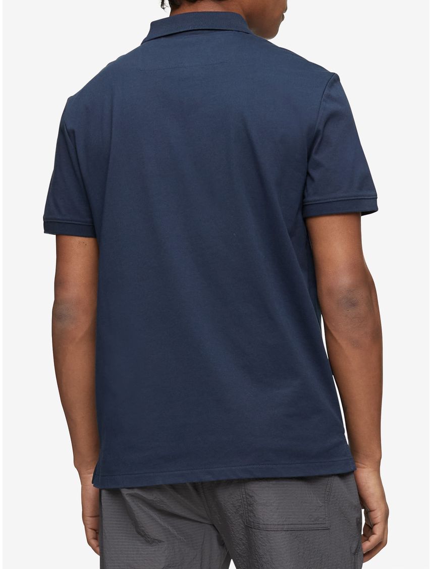 Polo Azul Smooth En Algodón Solid Para Hombre