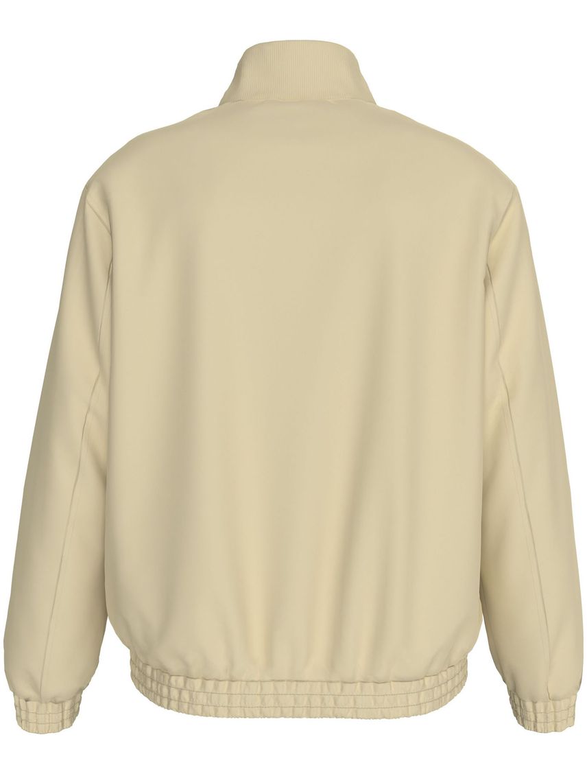 Chaqueta beige de nailon acolchado con cremallera