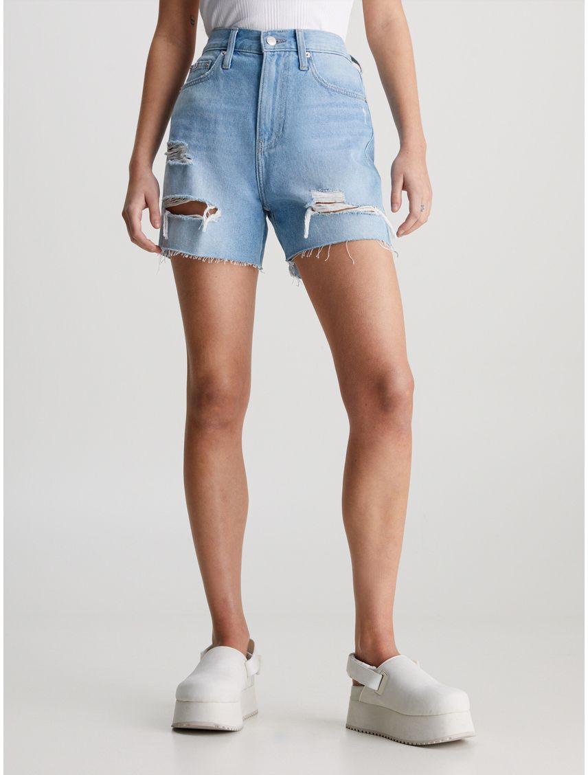 Mom azul shorts Jeans