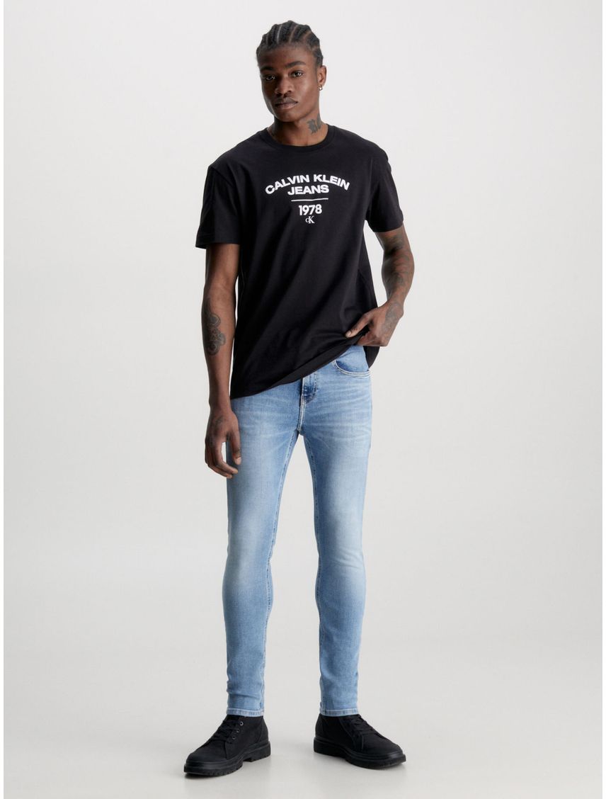 Jean Azul Skinny Elásticos de Algodón