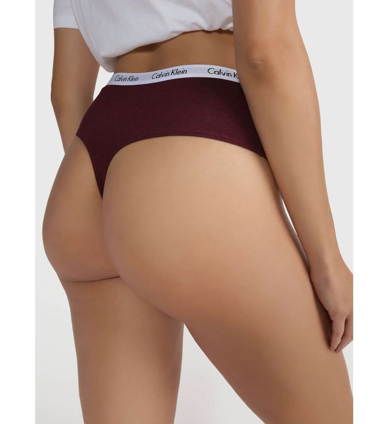 Pantie Tipo Tanga Vinotinto De Cintura Alta Carrusel