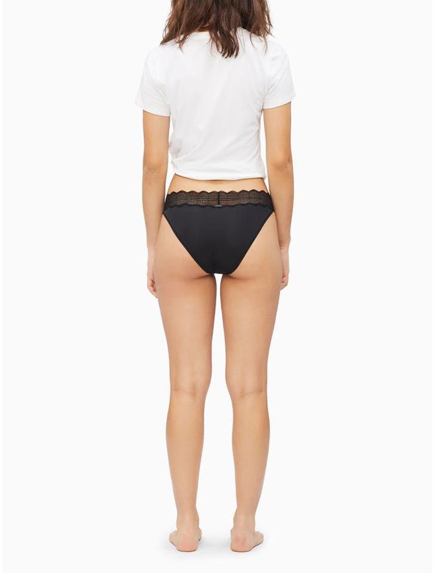 Pantie Bikini Negro En Microfibra Para Mujer