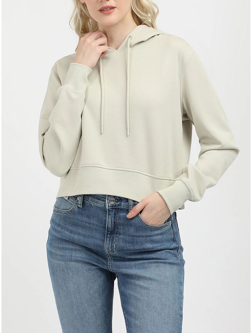 Buzo gris con capota de logo elastic