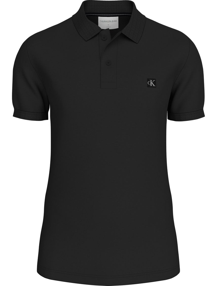 Polo Negra Slim De Algodón Elástico Para Hombre