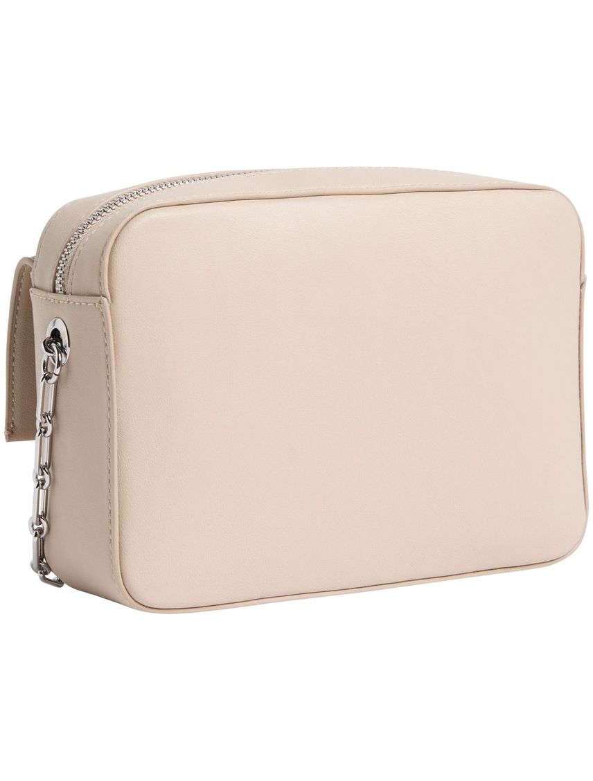 Bolso beige cruzao con logo
