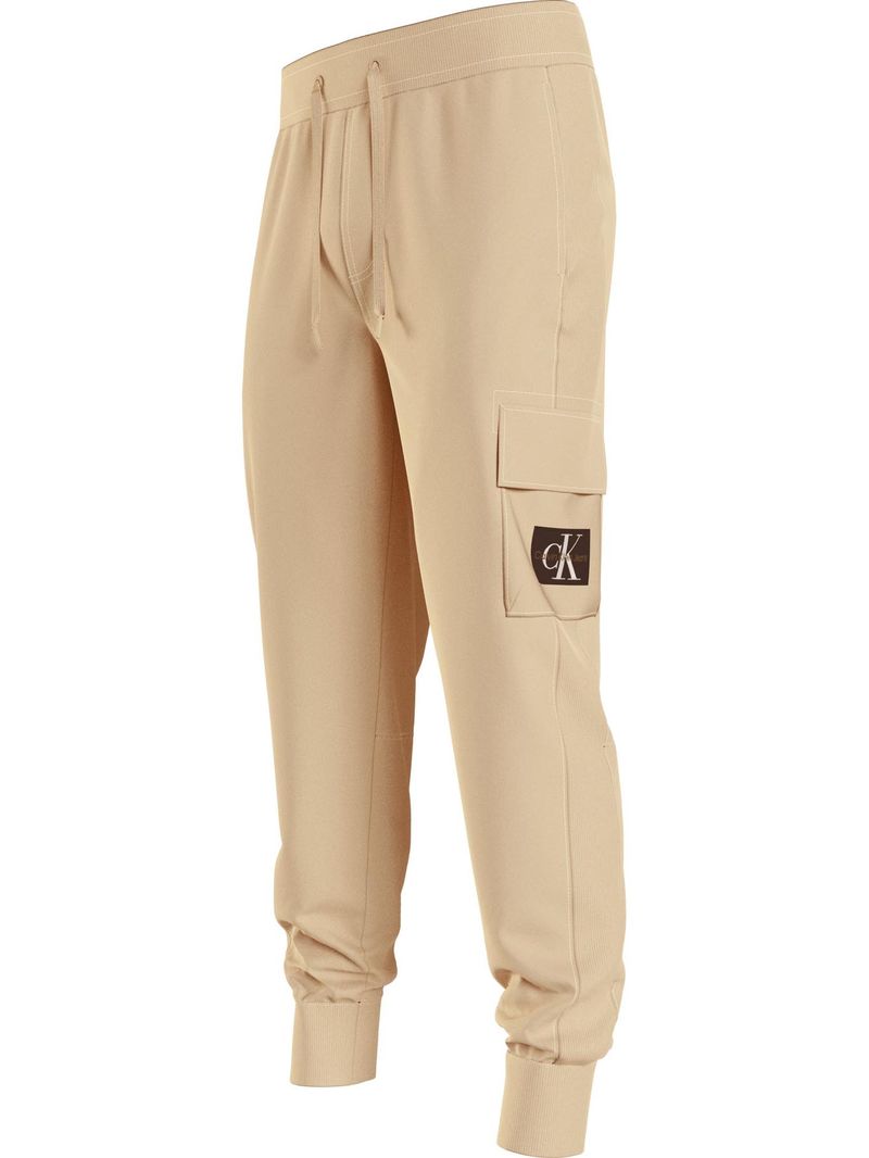 Pantalón beige beige badge con bolsillo cargo