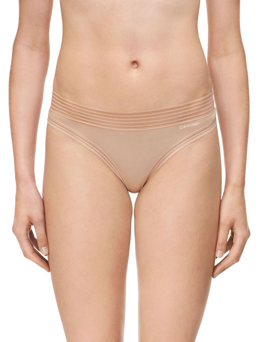 Panties Modal Tanga Mujer Calvin Klein Beige
