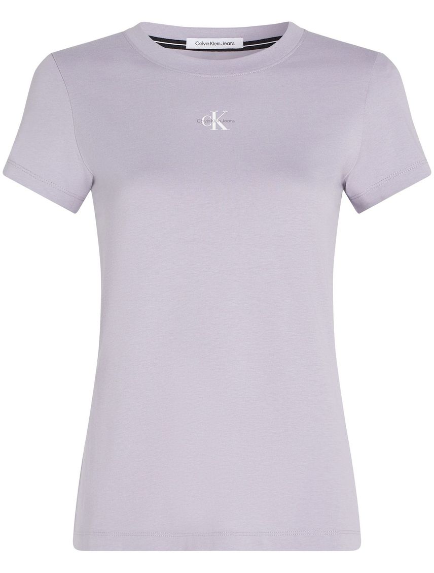 Camiseta morado slim con micro monograma