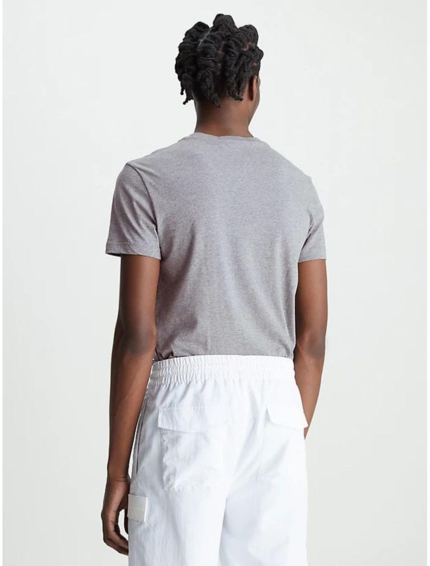Camiseta Con Logo Hombre Gris Calvin Klein