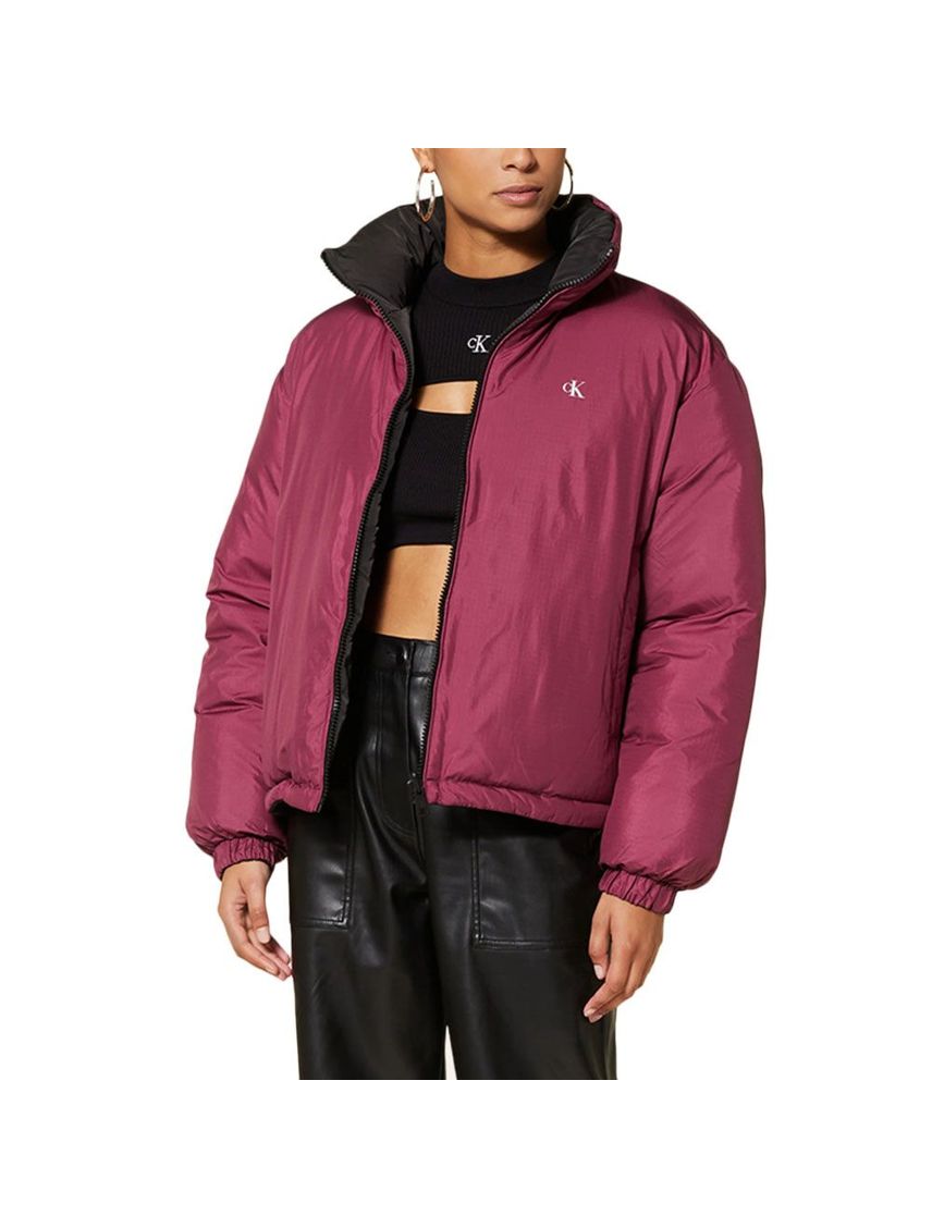 Chaqueta Morado De Plumas Reversible 90S