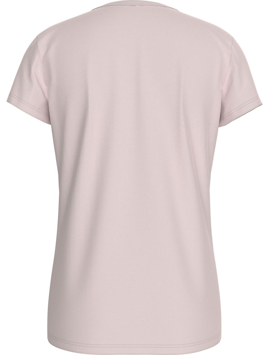 Camiseta rosada slim con monograma para niña