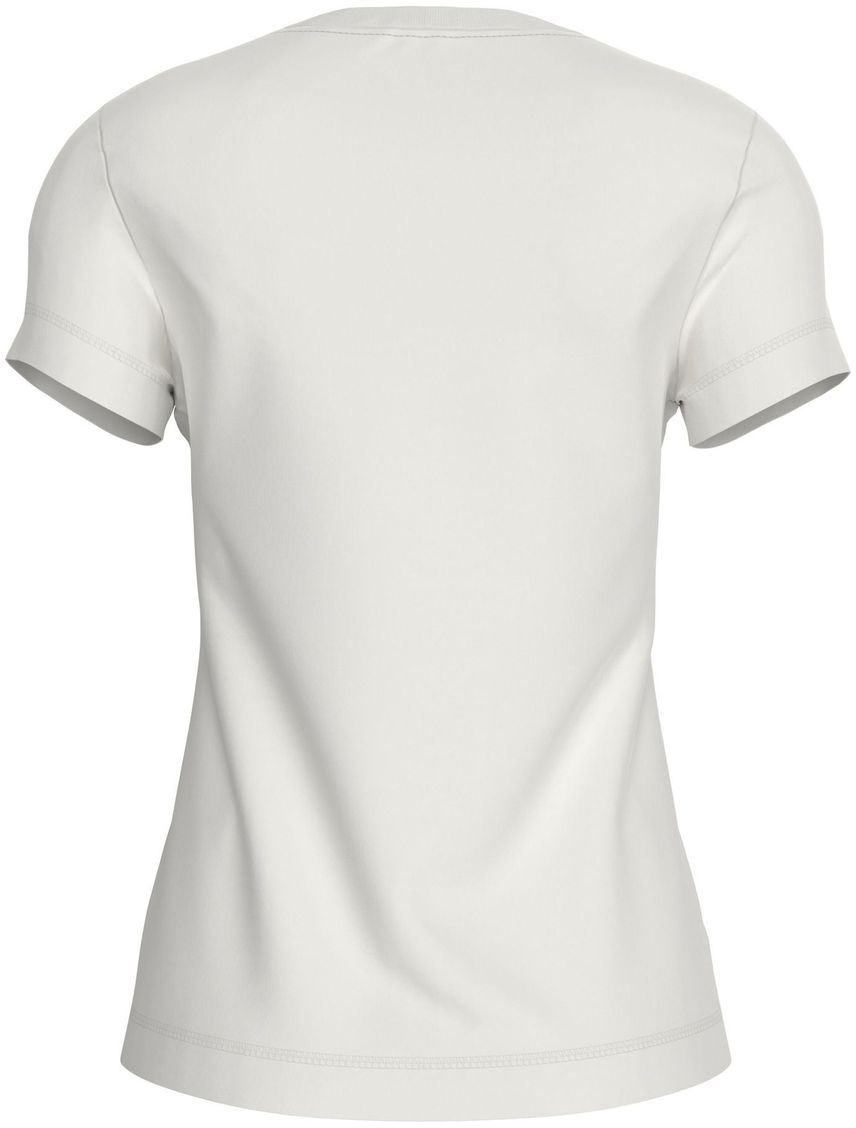 Camiseta blanca slim con logotipo tonal