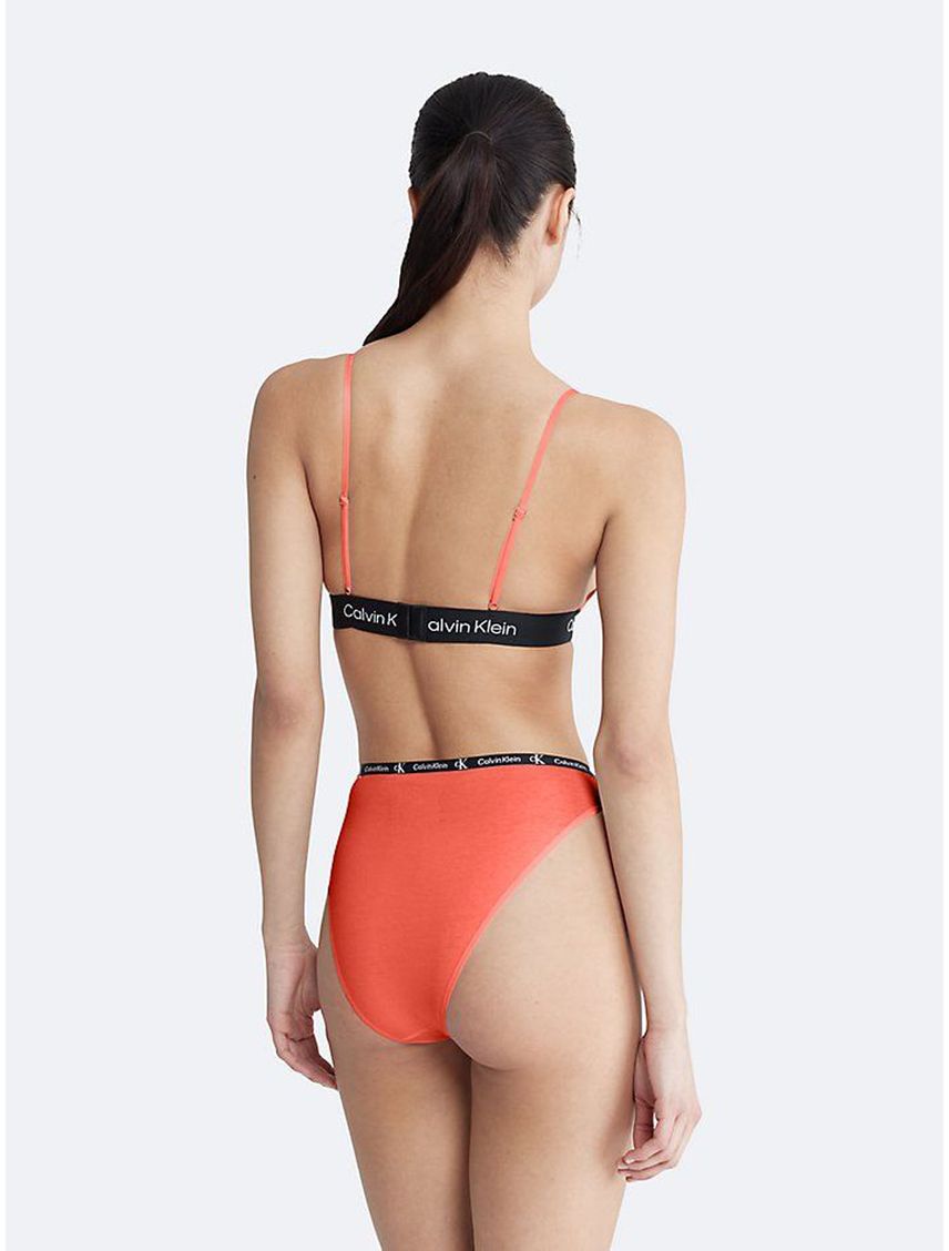 Pantie Naranja De Corte Alto Con Logo