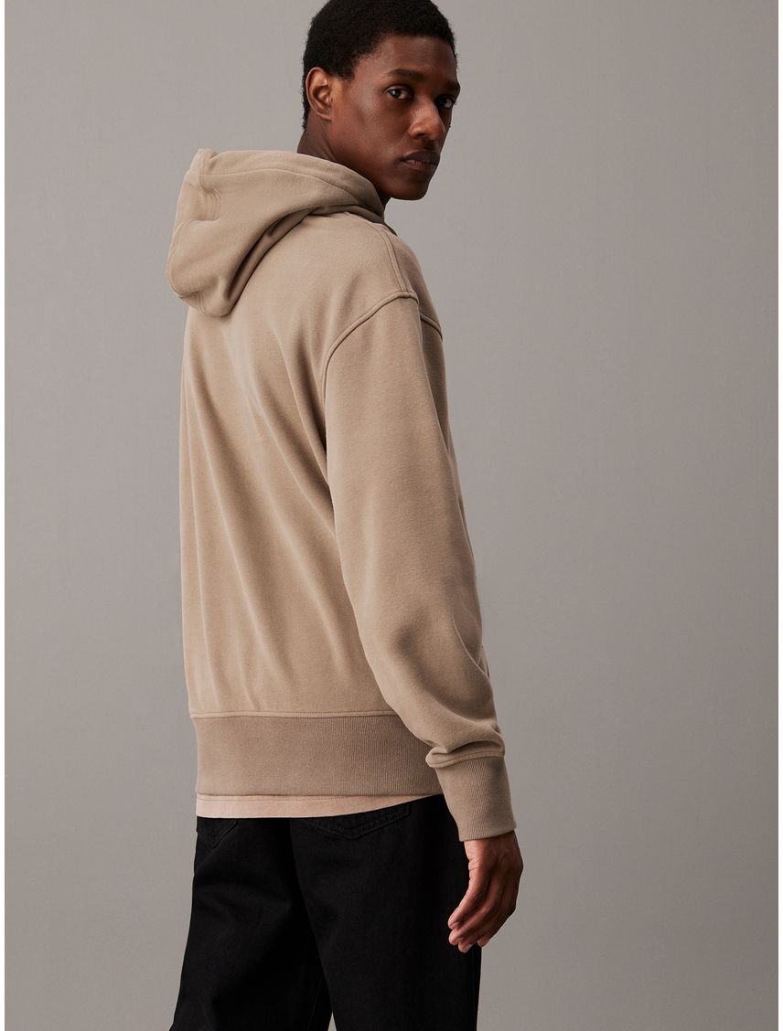 Buzo Beige Graphic Stamp Nyc Con Capota