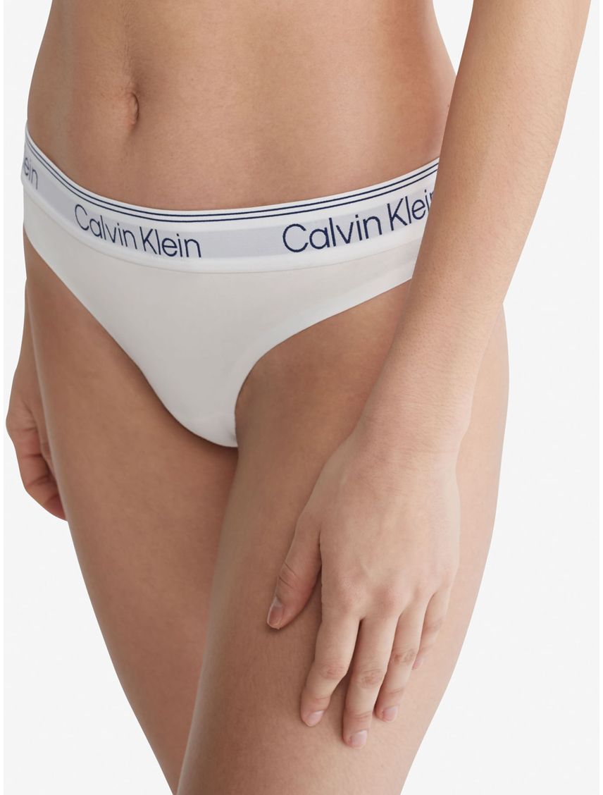 Pantie Tipo Tanga Blanca Con Logo En Algodón